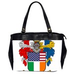 Half Irish American Crest (2) Oversize Office Handbag (Two Sides)