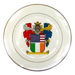 Half Irish American Crest (2) Porcelain Plate