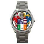 Half Irish American Crest (2) Sport Metal Watch