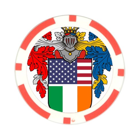 Half Irish American Crest (2) Poker Chip Card Guard from ArtsNow.com Front