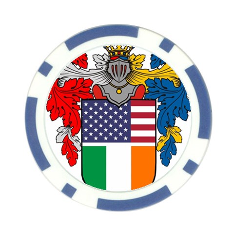 Half Irish American Crest (2) Poker Chip Card Guard from ArtsNow.com Front