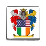 Half Irish American Crest (2) Memory Card Reader with Storage (Square)