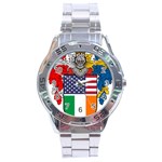 Half Irish American Crest (2) Stainless Steel Analogue Men’s Watch