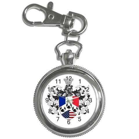 Half France American Crest Key Chain Watch from ArtsNow.com Front