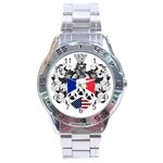 Half France American Crest Stainless Steel Analogue Men’s Watch