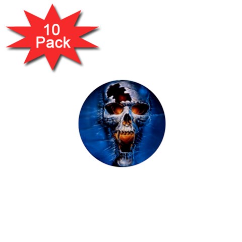 Scary Skull  1  Mini Button (10 pack)  from ArtsNow.com Front