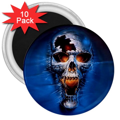 Scary Skull  3  Magnet (10 pack) from ArtsNow.com Front