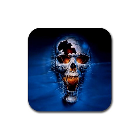 Scary Skull  Rubber Coaster (Square) from ArtsNow.com Front