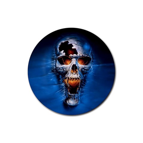 Scary Skull  Rubber Coaster (Round) from ArtsNow.com Front