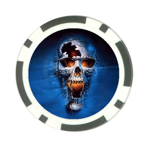 Scary Skull  Poker Chip Card Guard from ArtsNow.com Front