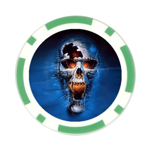 Scary Skull  Poker Chip Card Guard from ArtsNow.com Front