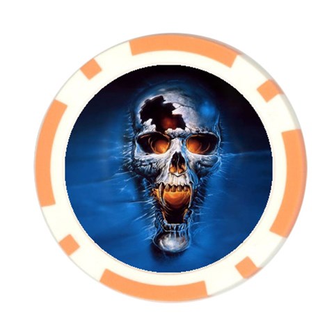 Scary Skull  Poker Chip Card Guard from ArtsNow.com Front