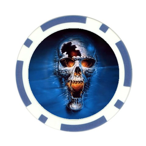 Scary Skull  Poker Chip Card Guard (10 pack) from ArtsNow.com Front