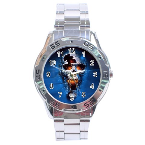 Scary Skull  Stainless Steel Analogue Men’s Watch from ArtsNow.com Front