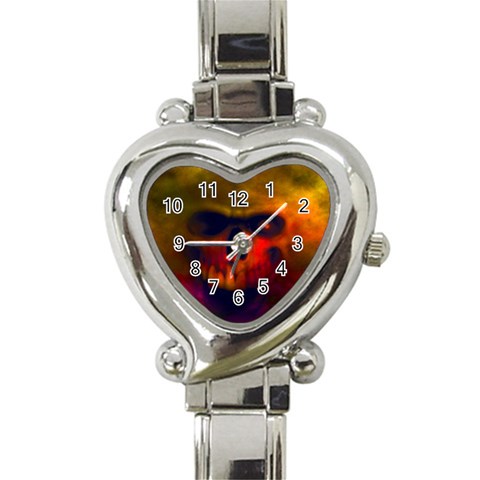 Scary Skull  Heart Italian Charm Watch from ArtsNow.com Front