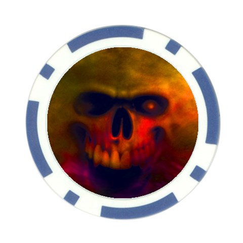 Scary Skull  Poker Chip Card Guard (10 pack) from ArtsNow.com Front