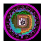 Mayan Mandala Black Tile Coaster