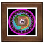 Mayan Mandala Black Framed Tile