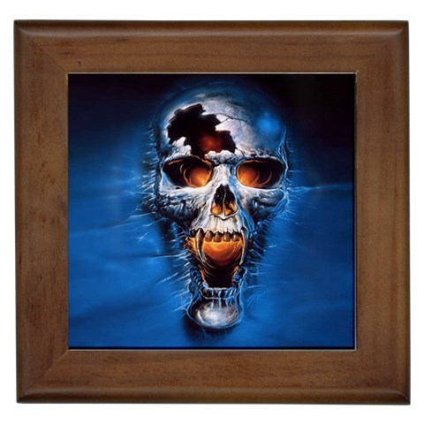 Scary Skull  Framed Tile from ArtsNow.com Front