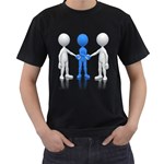 Three Way Hand Shake Pc 1600 Clr Black T-Shirt