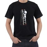 Stick Figure Climbing Ladder 1600 Clr Black T-Shirt