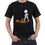 Shoveling Hole Pc 1600 Clr Black T-Shirt