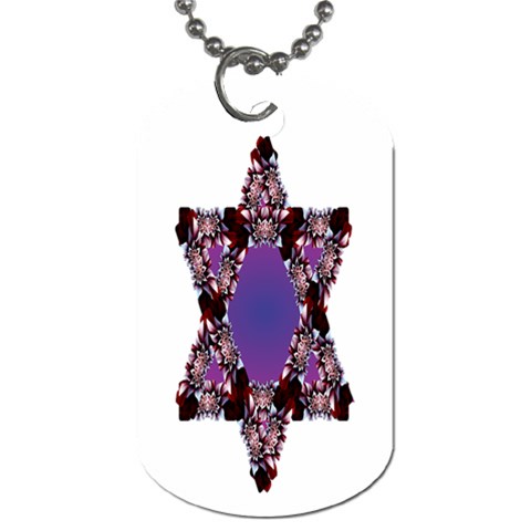 Jewish Star (flower) Dog Tag (Two Sides) from ArtsNow.com Back