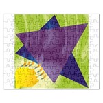 Jewish Star Menora Jigsaw Puzzle (Rectangular)