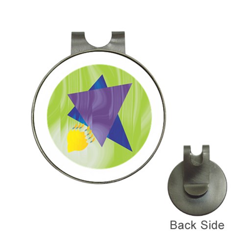 Jewish Star Menora Golf Ball Marker Hat Clip from ArtsNow.com Front