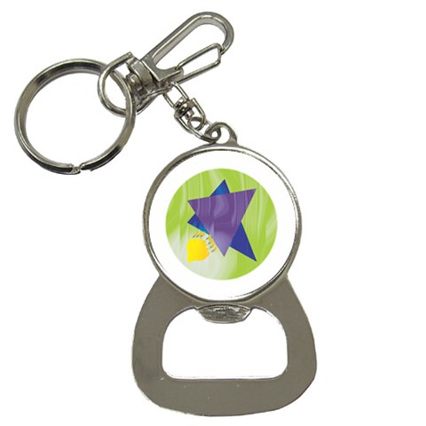 Jewish Star Menora Bottle Opener Key Chain from ArtsNow.com Front