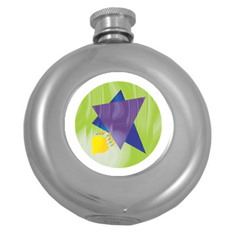 Jewish Star Menora Hip Flask (5 oz) from ArtsNow.com Front