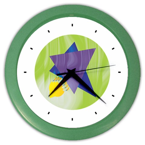 Jewish Star Menora Color Wall Clock from ArtsNow.com Front