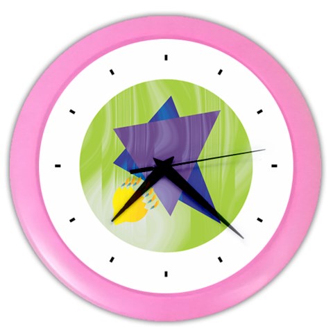 Jewish Star Menora Color Wall Clock from ArtsNow.com Front