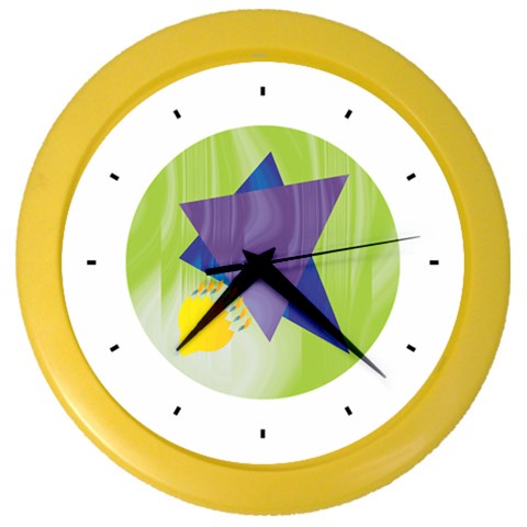 Jewish Star Menora Color Wall Clock from ArtsNow.com Front