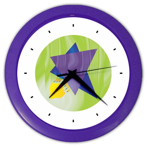 Jewish Star Menora Color Wall Clock from ArtsNow.com Front