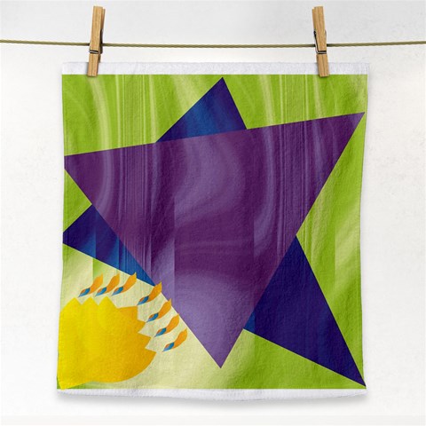 Jewish Star Menora Face Towel from ArtsNow.com Front