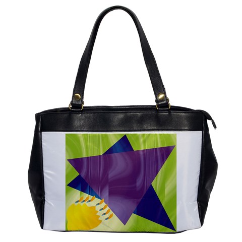 Jewish Star Menora Oversize Office Handbag (One Side) from ArtsNow.com Front