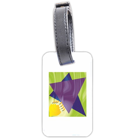 Jewish Star Menora Luggage Tag (one side) from ArtsNow.com Front