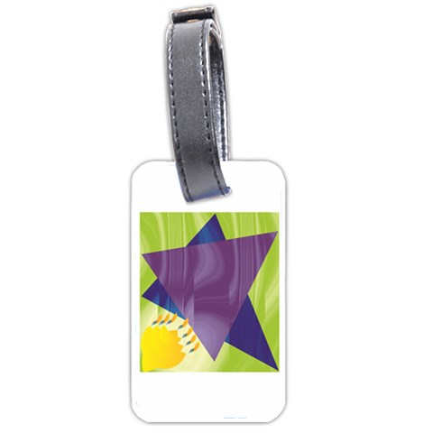 Jewish Star Menora Luggage Tag (two sides) from ArtsNow.com Front