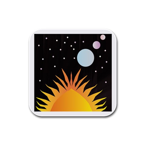 Cosmos Rubber Square Coaster (4 pack) from ArtsNow.com Front