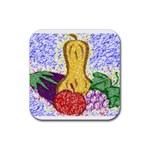 Fruit and Veggies Rubber Coaster (Square)