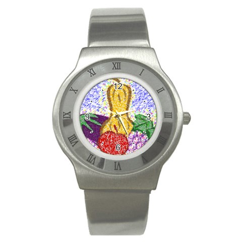 Fruit and Veggies Stainless Steel Watch from ArtsNow.com Front