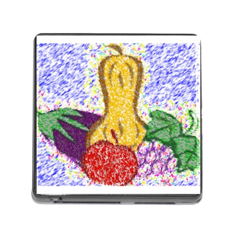 Fruit and Veggies Memory Card Reader with Storage (Square) from ArtsNow.com Front