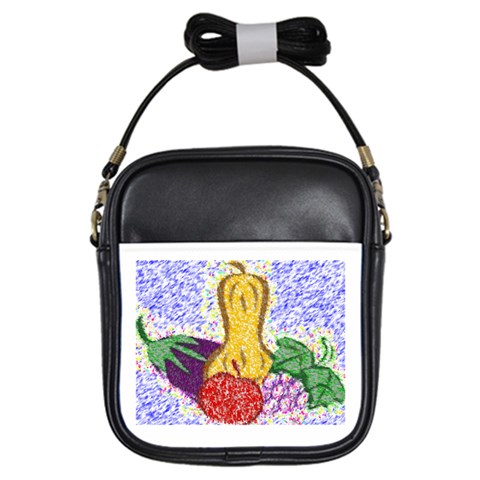 Fruit and Veggies Girls Sling Bag from ArtsNow.com Front