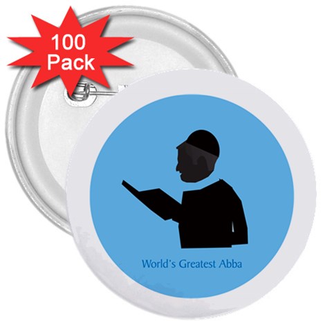 World s Best Father (English) 3  Button (100 pack) from ArtsNow.com Front