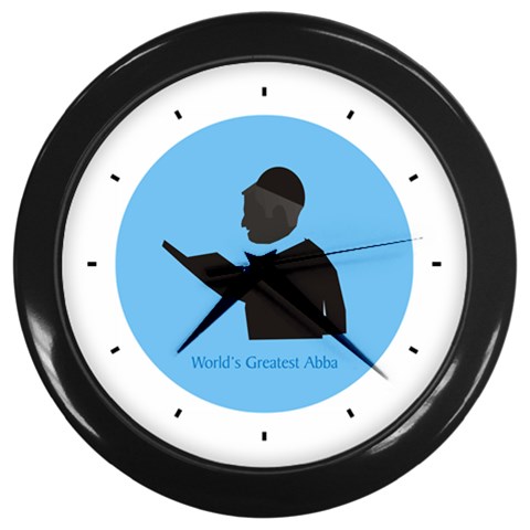 World s Best Father (English) Wall Clock (Black) from ArtsNow.com Front