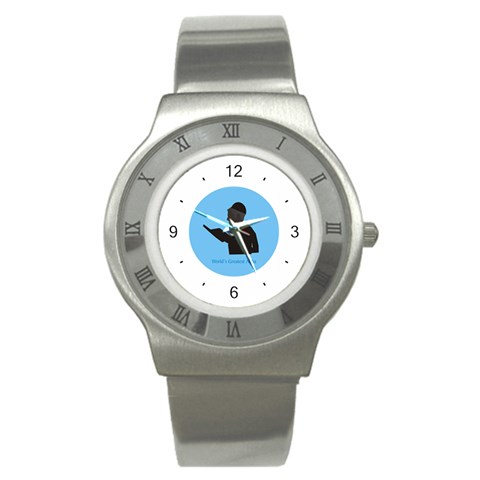 World s Best Father (English) Stainless Steel Watch from ArtsNow.com Front