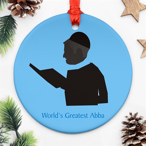 World s Best Father (English) Round Ornament (Two Sides) from ArtsNow.com Back