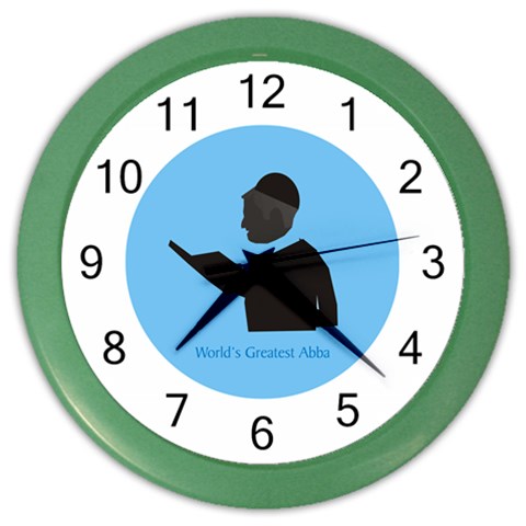 World s Best Father (English) Color Wall Clock from ArtsNow.com Front