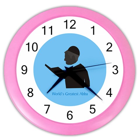 World s Best Father (English) Color Wall Clock from ArtsNow.com Front